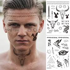 Rose flower tattoos on men's neck. Neck Tattoos Men Women Temporary Face Tattoos Tribal Symbols Tatoo For Boys Moon Face Stickers Snake Makeup Mens Fake Tattoo Temporary Tattoos Aliexpress