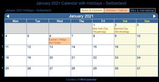 • well suited as a wall calendar. Print Friendly January 2021 Switzerland Calendar For Printing