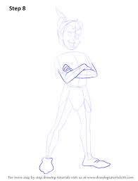 Step By Step How To Draw Peter Pan Drawingtutorials101 Com Tribal Art Designs Peter Pan Cartoon Drawings