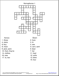 The todays puzzle is classified as an american type of puzzle and was created by gary larson & edited by mike shenk. Crossword Homophones Abcteach Homophones Crossword Writing Forms