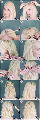 To do a fishbone hair braid, separate hair into two sections, pinch a section of hair on the outer side of each section and pull the hair to the opposite section. The Beauty Department Your Daily Dose Of Pretty Half Updo Short Hair