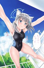 Omorashi Roshutsu Mizugi Shiroko - Page 1 - HentaiEra