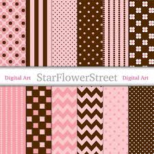 Instant Download Peachy Pink Brown By Starflowerstreetda 3 50 Documentos Digitales Dibujos Bonitos Fondos Marrones