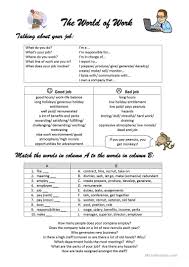 Talking About Your Job And Work In General English Esl Worksheets In 2020 Teaching Jobs Job Writing Skills