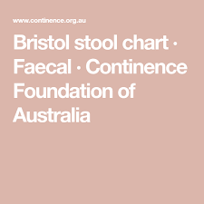 Bristol Stool Chart Faecal Continence Foundation Of