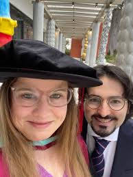 Behind every good man is an exceedingly brilliant woman Very proud of my  fiancé Dr Danielle Berkovic who this morning graduated from her PhD in  public health. Her thesis was built on