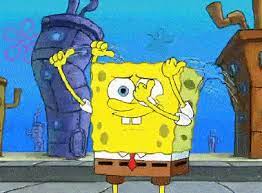 海绵宝宝双手快速旋转点赞?GIF动图- DIY斗图表情- diydoutu.com