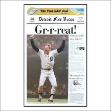 Prince fielder 2012 press conference finest laminated print unknown 8x10. Detroit Free Press 1984 World Series Champions Front Page Vintage Detroit