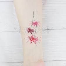 For this video i decided to examine the flower known as the 'red spider lily'. Tattoo Sticker Temporary Cute Flower Red Spider Snake Lily Small Waterproof Fake Tatto Flash Hand Tatoo For Woman Girl Kid 4 Temporary Tattoos Aliexpress
