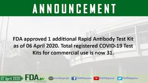 This account has been suspended. Fda Approved 1 Additional Rapid Antibody Test Kit As Of 06 April 2020 Total Registered Covid 19 Test Kits For Commercial Use Is Now 31 Food And Drug Administration Of The Philippines