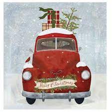 New View Holiday Trucks Christmas Canvas Wall Art 4 Piece Set Christmas Red Truck Christmas Canvas Christmas Paintings
