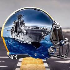 Naval Academy Hand Painted Alternate Helmets Football Helmets College Football Helmets Cool Football Helmets