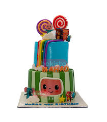 😍_____for cake orders / online workshops reach us at :+91 808018. Coco Melon Cake For Baby Birthday By Bakisto The Cake Company