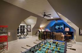 16 Super Fun Furniture Ideas For Game Room Bonus Room Design Bonus Room Decorating Attic Game Room