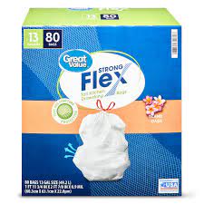 Compare prices · 55 million products · best price · find lowest price Great Value Strong Flex Tall Kitchen Trash Bags 13 Gallon 80 Bags Island Oasis Dual Action Odor Control Drawstring Walmart Com Walmart Com