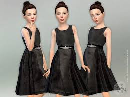 Black Evening Dress For Girls Found In Tsr Category Sims 4 Female Child Everyday Black Evening Dresses Girls Dresses Sims 4 Dresses