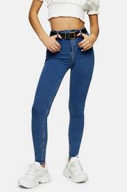 The link to the store & to the jeans is down below. Mid Blue Belt Loop Joni Skinny Stretch Jeans Topshop