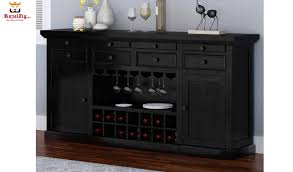 With a dining room table that seats 12, you will be the go to house for any and all family gatherings and friendly dinner parties. New Delhi Large Rustic Solid Wood Black Bar Buffet Cabinet Royalzig