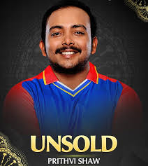 Prithvi Shaw remains UNSOLD so far in the round 1 of IPL 2026 mini auction.