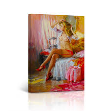 Nude Art Sexy Blonde Woman Vintage Lady in High Heels Naked Nude Paint Sexy  Red Lingerie Bedroom Decor Canvas Wall Art Print Home Decor - Etsy UK