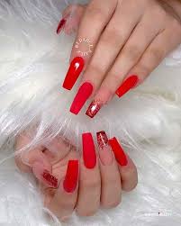 Paint one of your finger a bright silver. 15 Amazing Ways To Rock Red Coffin Nails Inspired Beauty