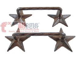 2 Rustic Star Handles Western Cast Iron Door Drawer Pull Cabinet Hardware Screws Drawer Pulls Rustic Star Rustic Handle