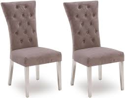 L 55 x w 59 x h 82 cm hold dining chair white/black. Vida Living Pembroke Taupe Velvet And Stainless Steel Chrome Dining Chair Pair Cfs Furniture Uk