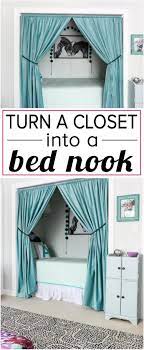 How To Turn A Closet Into A Bed Nook Designertrapped Com Bed Nook Kid Room Decor Apartment Organization Diy
