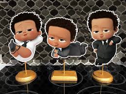 Black Boss Baby Boy Clipart Boss Baby Light Skinned Birthday Centerpieces Baby Birthday Party Boy Boss Baby Baby Birthday Party Theme