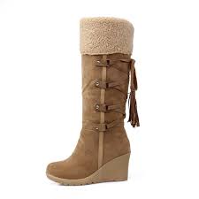 New women's shoes autumn camel brown boots lace up side zippers boots leather high heel. Fee Hug Fashion Scrub Suede Leather Winter Women Boots Knee High Thermal Snow Boots For Woman Back Lace Up Wedge Female Shoes Snow Boots Snow Boots For Womenwinter Women Boots Aliexpress