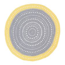 A round knotted woollen rug with beige ground and yellow border, radiant decoration of red, green and yellow carved rhombuses, central medallion in. 15 Fine Gray Home Decor With A Dash Of Yellow Sprinkle Some Sunshine Medesignwe Com