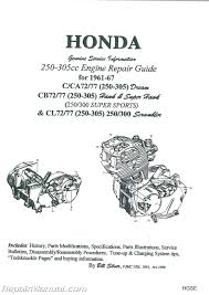 Honda 250cc 305cc Dream Hawk Super Hawk Motorcycle Engine Repair Guide by  Bill Silver