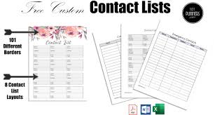 Downloadable free printable medical binder forms. Free Editable Contact List Template Editable Pdf Word Image