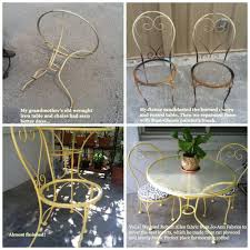Wrought Iron Table And Chairs Restoration Diy I M Definitely Doing This For My Back Wrought Iron Patio Furniture Wrought Iron Table Wrought Iron Patio Set