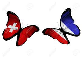 Avec deux oeillets métalliques pour hisser sur le mât. Concept Deux Papillons Avec La Suisse Et La France Drapeaux De Vol Comme Deux Equipes De Football Jouant Banque D Images Et Photos Libres De Droits Image 24976226