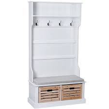 Entdecken sie zum beispiel ein garderobenset im gemütlichen landhausstil: Landhaus Garderobe Mit Sitzbank Inkl Sitzkissen 2 Holzboxen Und 4 Haken Garderobenschrank Weiss Amazon De Kuche Haushalt Attaccapanni