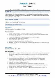 Hse Officer Resume Samples | Qwikresume