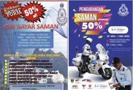 Diskaun saman 50% bagi kes trafik terpilih di Lalaport KL hingga 1 Dis, di  IPK Sabah hingga 4 Dis