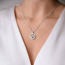 Baby Feet Round Necklace Sterling Silver