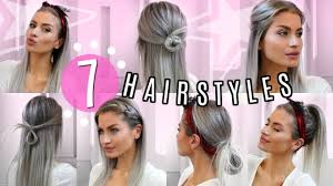 Easy hairstyles for medium hair can really be as simple as styling big curls and creating a half up, half down style. 7 Straight Hair Heatless Hairstyles Simple Easy Lyssryann Youtube
