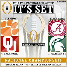 The nfc east champion washington football team claimed the nfc's no. College Football 2015 Playoff Bracket Alabama Is Hosting Michigan State In Semi Finals As A 2 Seed College Football Playoff Alabama Football Alabama