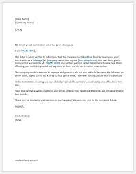 Download this free employee termination letter sample below and have it customized for your unique business legal needs to better protect your company today. Employment Termination Letters Writing Guide Template Word Excel Templates