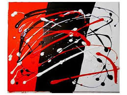 Black And White With Color Art Red Black White Flowing Stripes Elongated Edgy Dramatical Effects Black White Art Black And White Painting White Painting