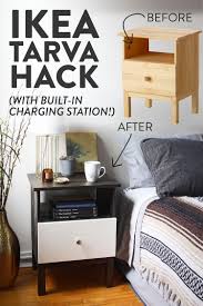 Ikea Hack Tarva Nightstand Gets Tech Friendly Bedroom Furniture Makeover Ikea Nightstand Furniture Hacks
