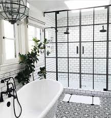 Classic Master Bathroom Black And White Tiles Pattern Tiles Floor Bagno Arredamento Case