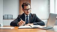 Advogado de família analisando estratégias de marketing de conteúdo jurídico
