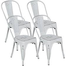 Thanks for visiting our farmhouse kitchen photo gallery where you. Boyel Living White With Back For Farmhouse Patio Restaurant Kitchen Distressed Style Metal Stackable Side Dining Chairs Set Of 4 Yy0002a Wh The Home Depot