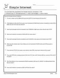 The worksheet has been made for comprehensive revision of the topic. Simple Interest Worksheets