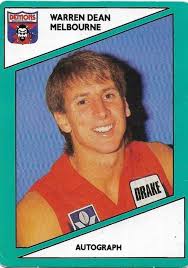 Happy birthday Warren Dean. A forward from Subiaco, Dean played 19 games  with Melbourne in 1987. He featured prominently in the Elimination Final  win over North Melbourne with three goals and four