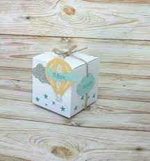 Boxed Dredging Balloon Cloud Cube And Stars Custom Colors Ideal For Baptism Baby Shower Or Birthday Boite Dragees Bapteme Montgolfiere Boite Dragees Bapteme